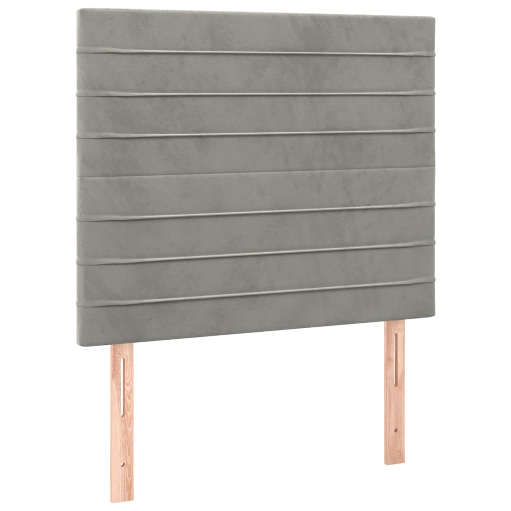 Têtes de lit 2 pcs Gris clair 90x5x78/88 cm Velours