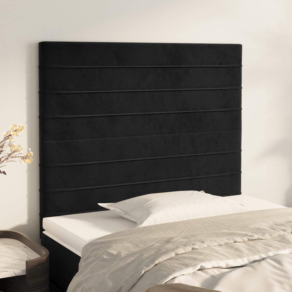 Têtes de lit 2 pcs Noir 100x5x78/88 cm Velours