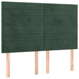 Têtes de lit 4 pcs Vert foncé 72x5x78/88 cm Velours