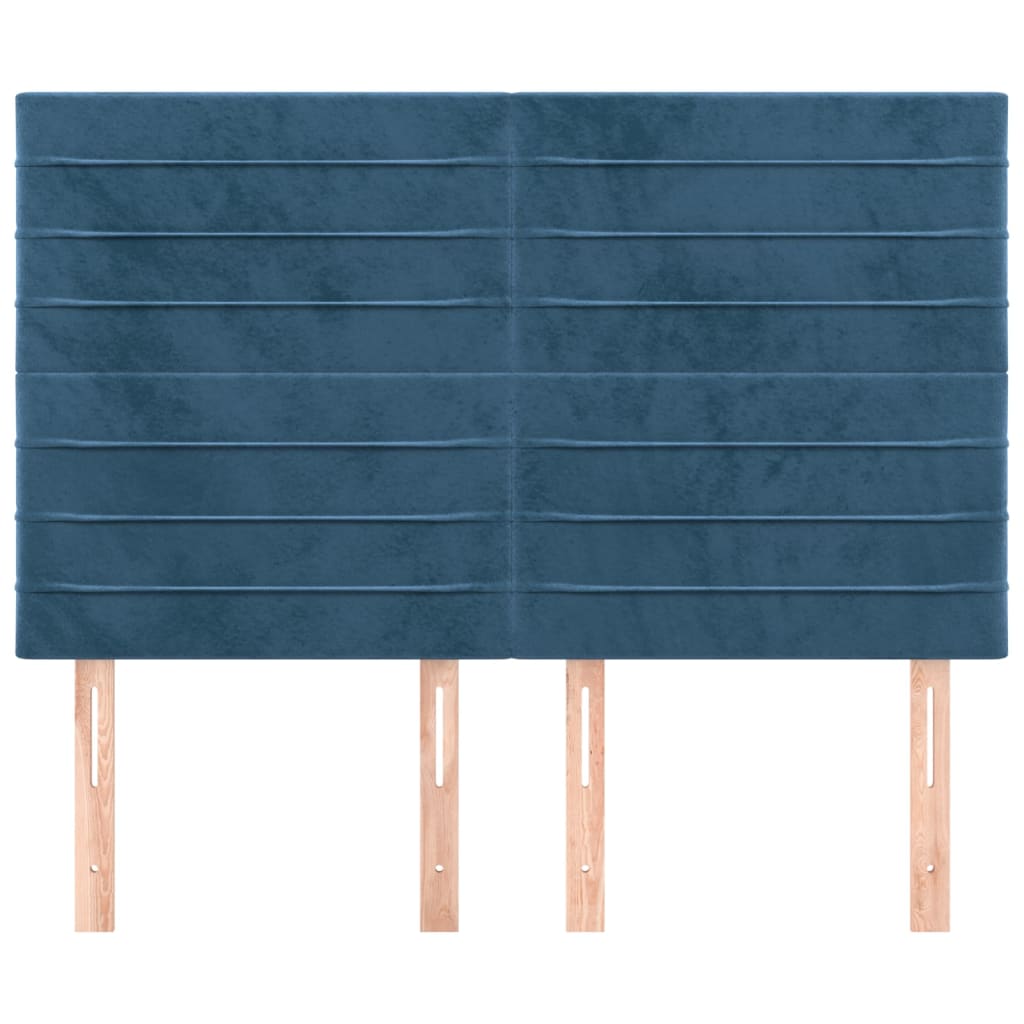 Têtes de lit 4 pcs Bleu foncé 72x5x78/88 cm Velours