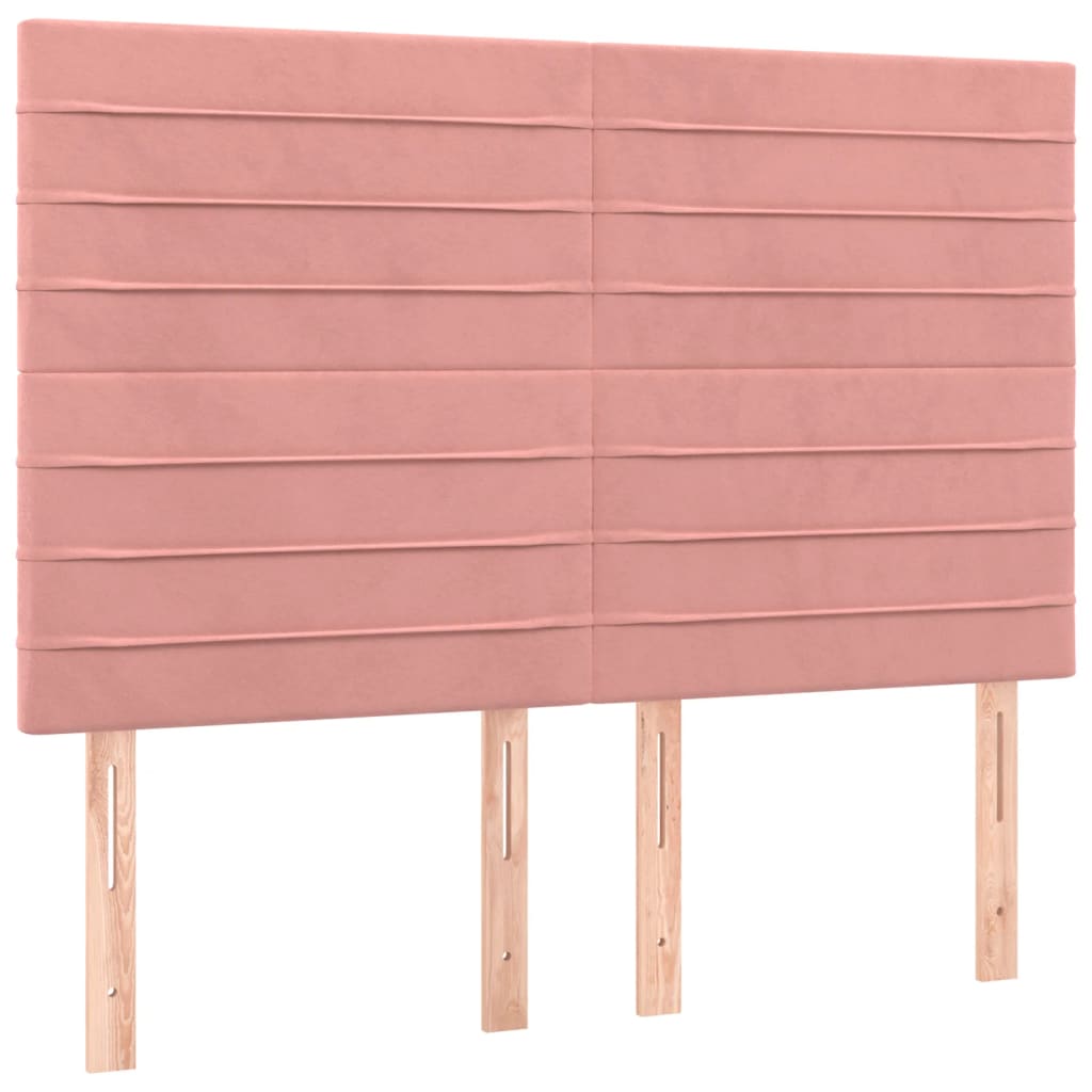 Têtes de lit 4 pcs Rose 72x5x78/88 cm Velours