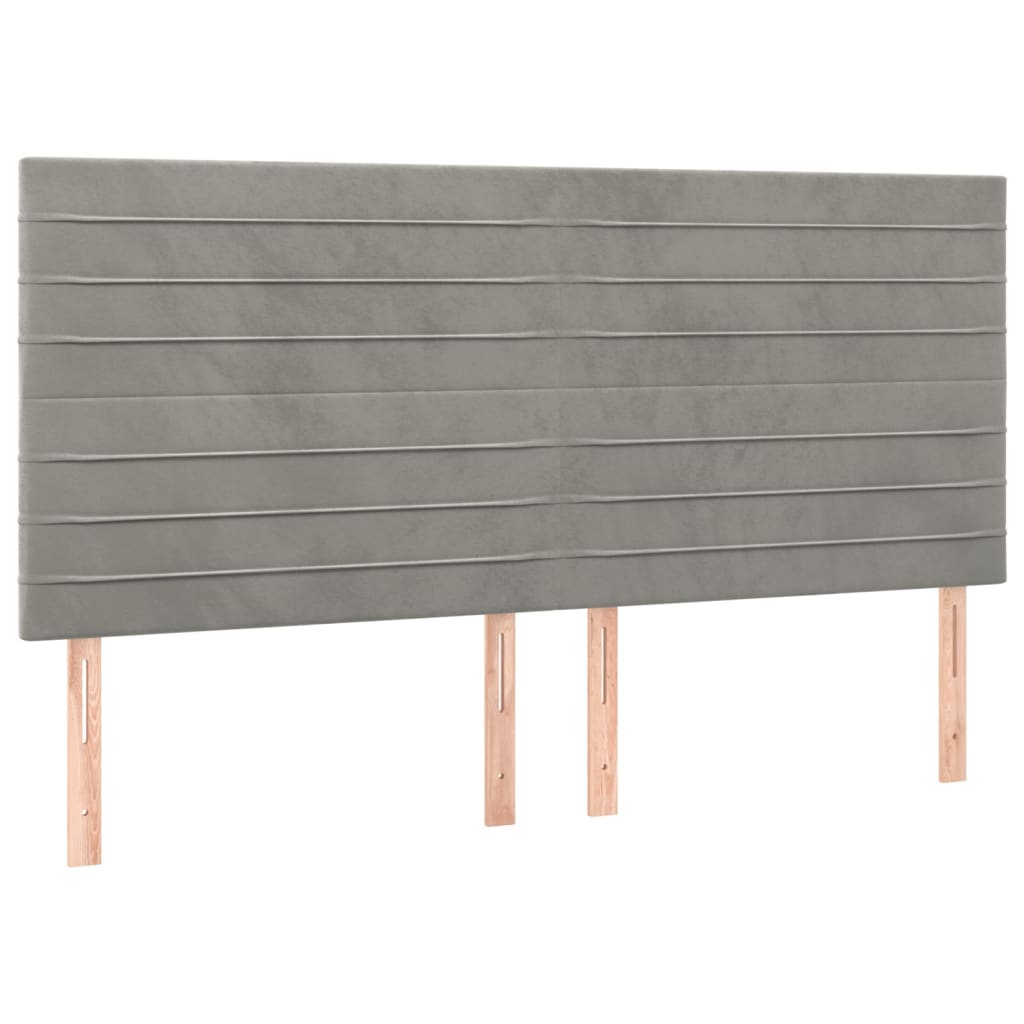 Têtes de lit 4 pcs Gris clair 80x5x78/88 cm Velours