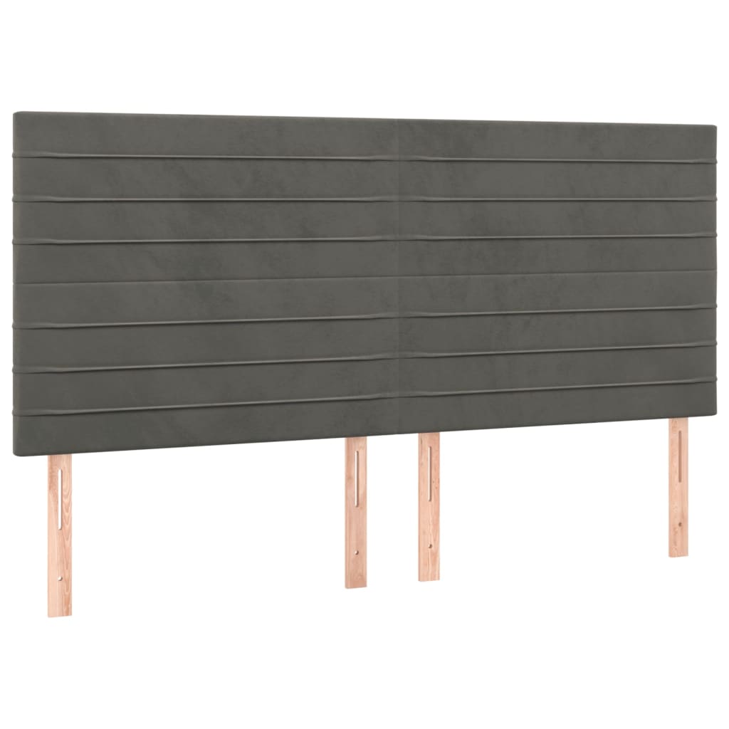 Têtes de lit 4 pcs Gris foncé 90x5x78/88 cm Velours