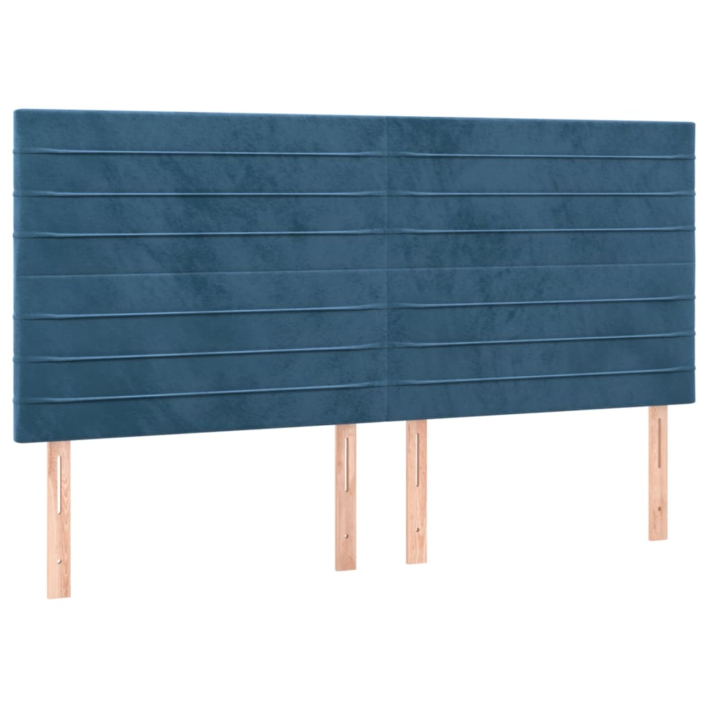 Têtes de lit 4 pcs Bleu foncé 90x5x78/88 cm Velours