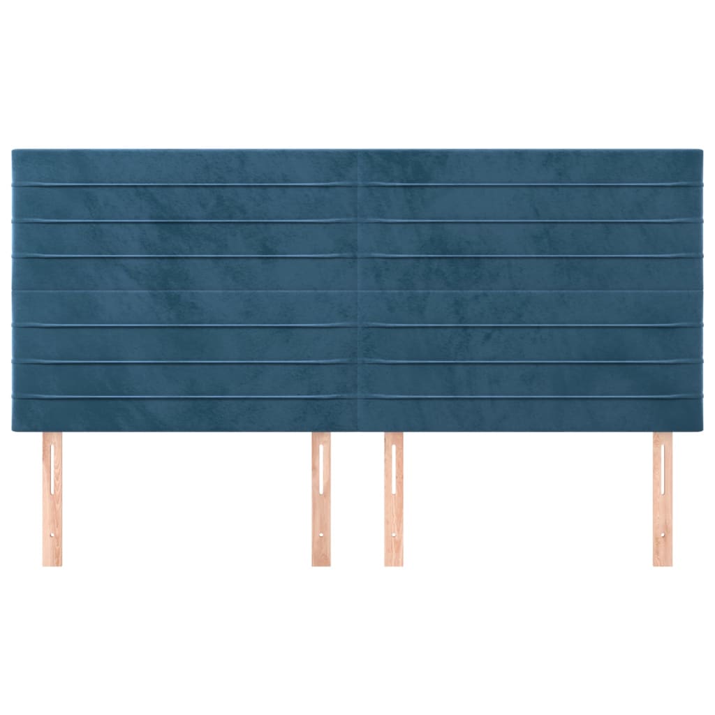 Têtes de lit 4 pcs Bleu foncé 90x5x78/88 cm Velours