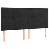 Têtes de lit 4 pcs Noir 100x5x78/88 cm Velours