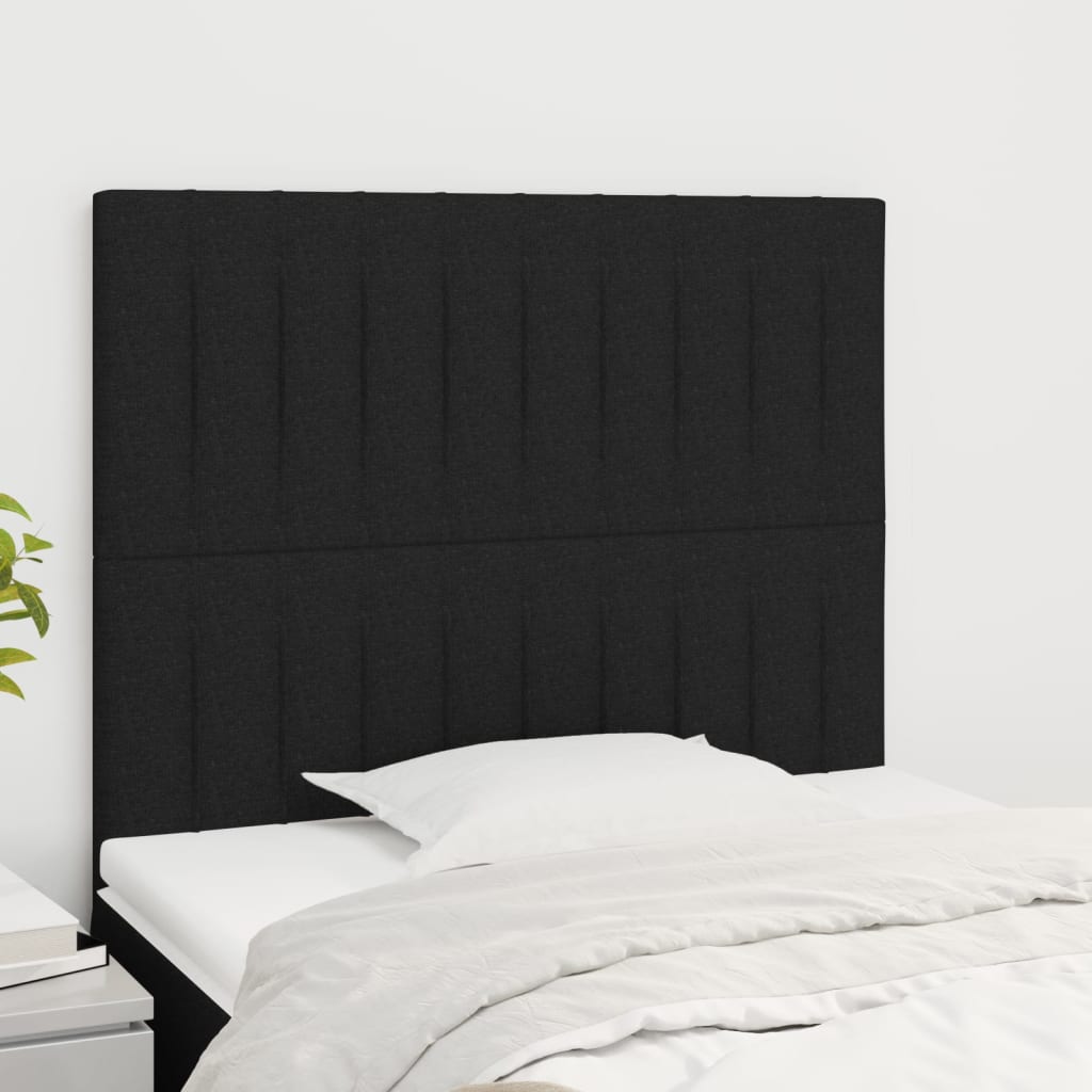 Têtes de lit 2 pcs Noir 80x5x78/88 cm Tissu