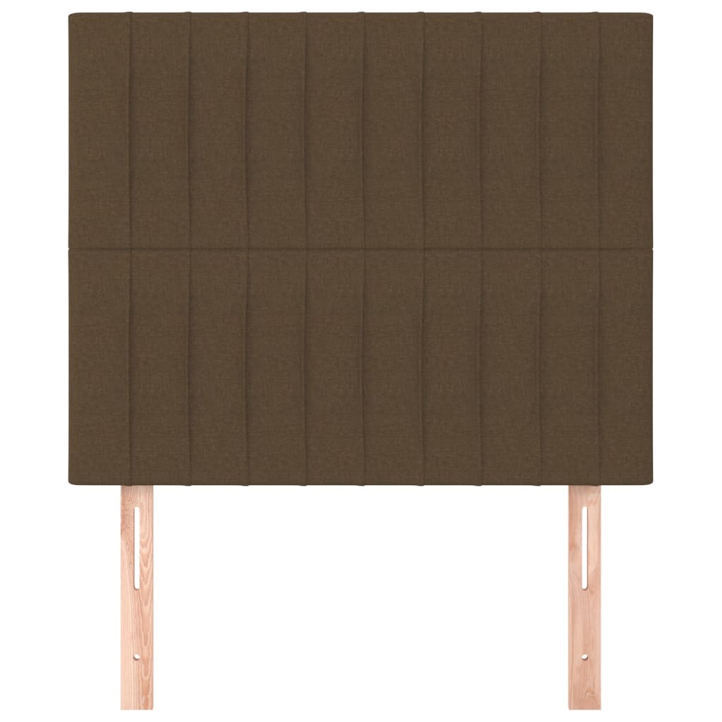 Têtes de lit 2 pcs Marron Foncé 80x5x78/88 cm Tissu