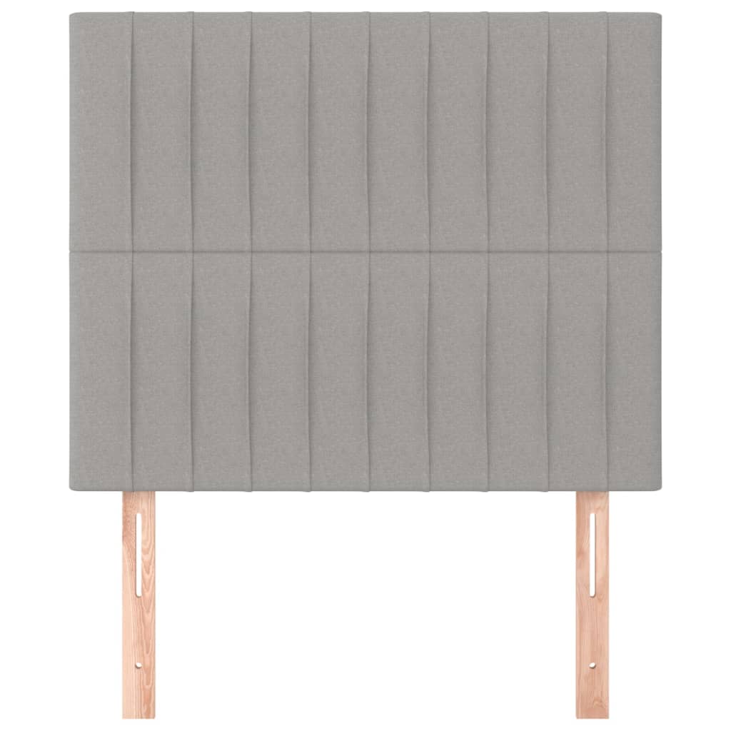 Têtes de lit 2 pcs Gris clair 100x5x78/88 cm Tissu