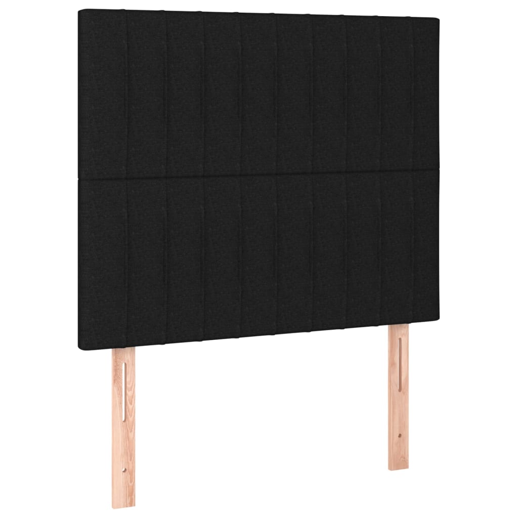 Têtes de lit 2 pcs Noir 100x5x78/88 cm Tissu