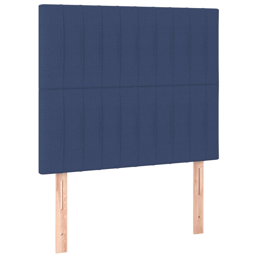 Têtes de lit 2 pcs Bleu 100x5x78/88 cm Tissu