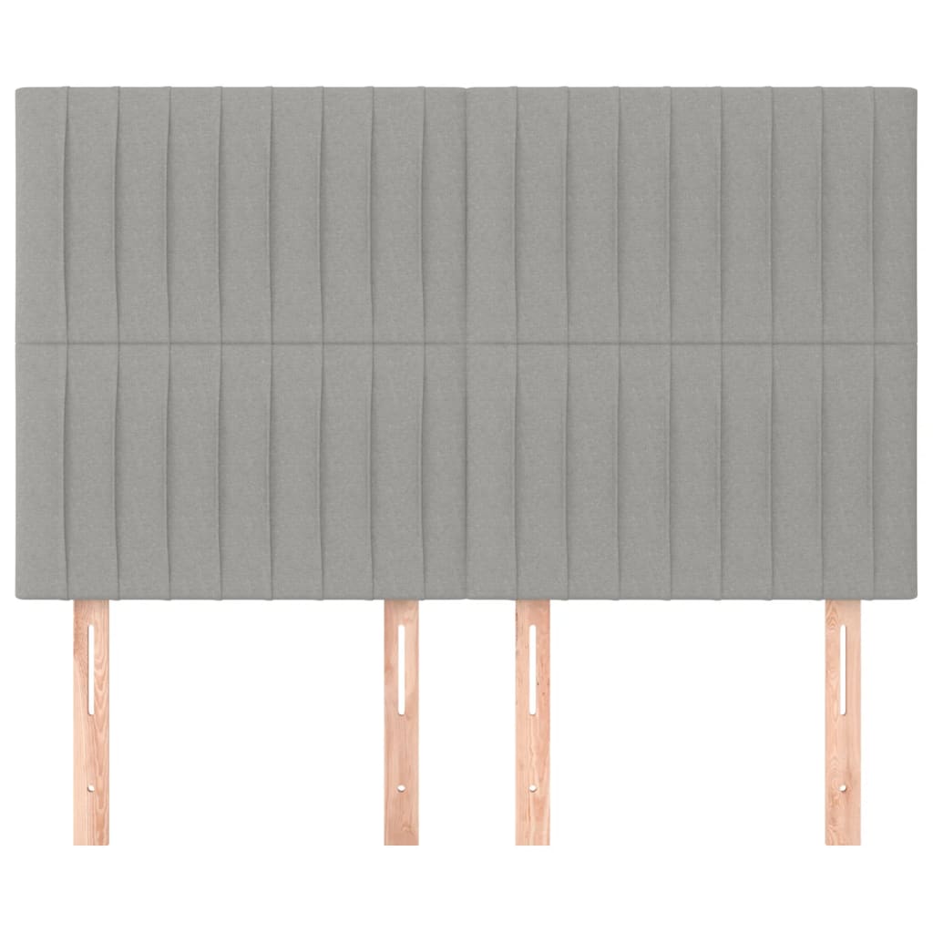 Têtes de lit 4 pcs Gris clair 72x5x78/88 cm Tissu