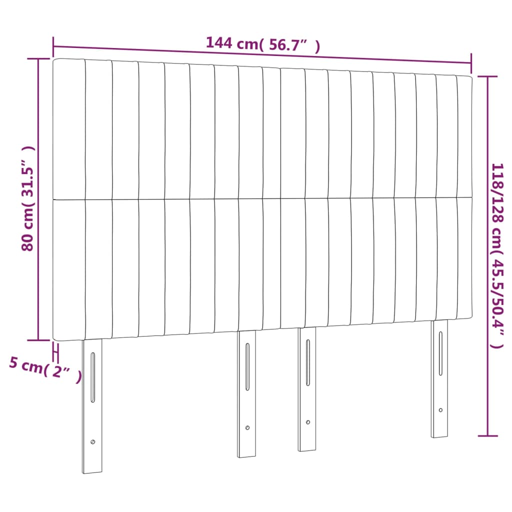 Têtes de lit 4 pcs Taupe 72x5x78/88 cm Tissu