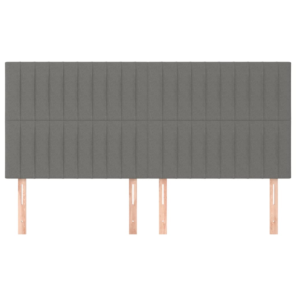 Têtes de lit 4 pcs Gris foncé 80x5x78/88 cm Tissu