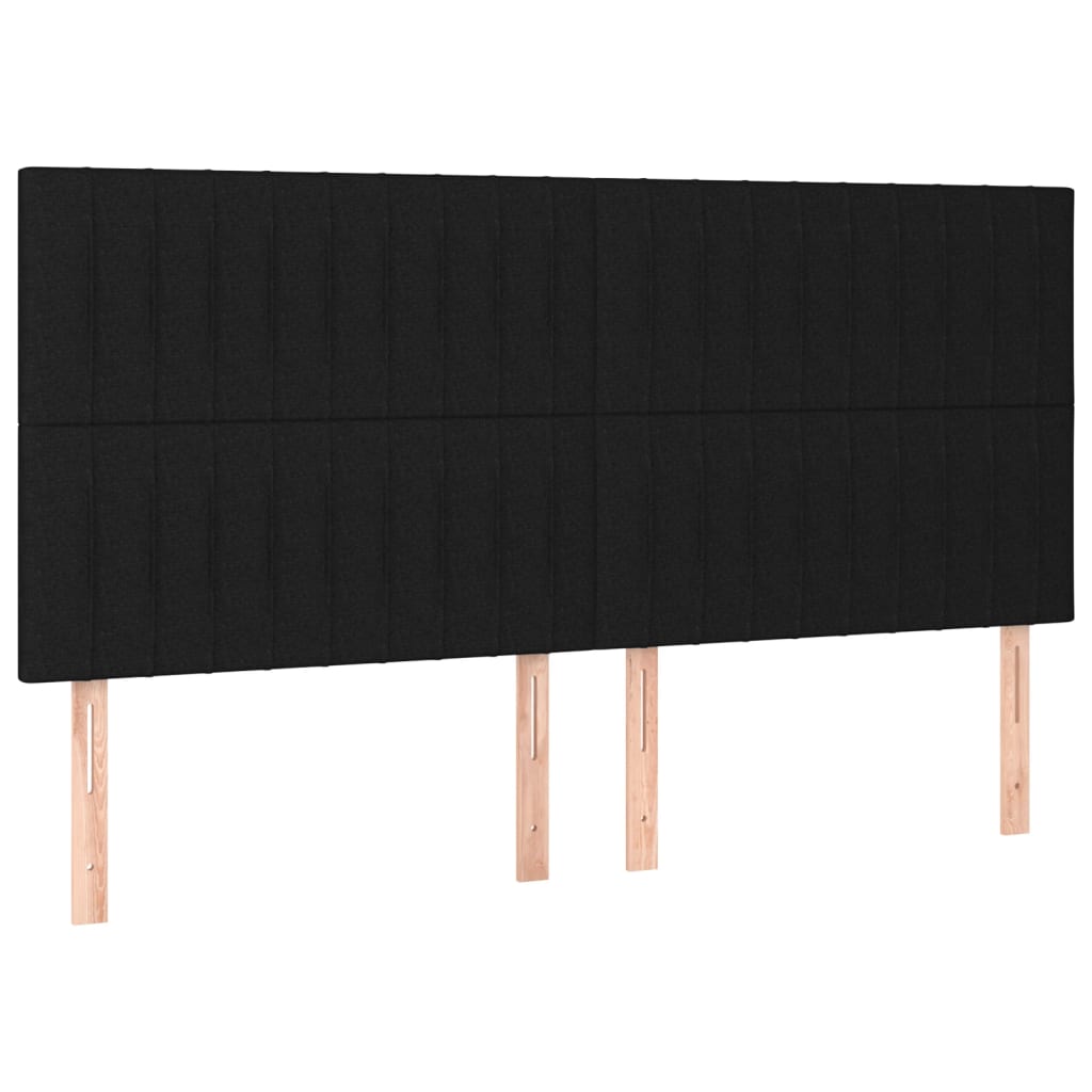 Têtes de lit 4 pcs Noir 80x5x78/88 cm Tissu