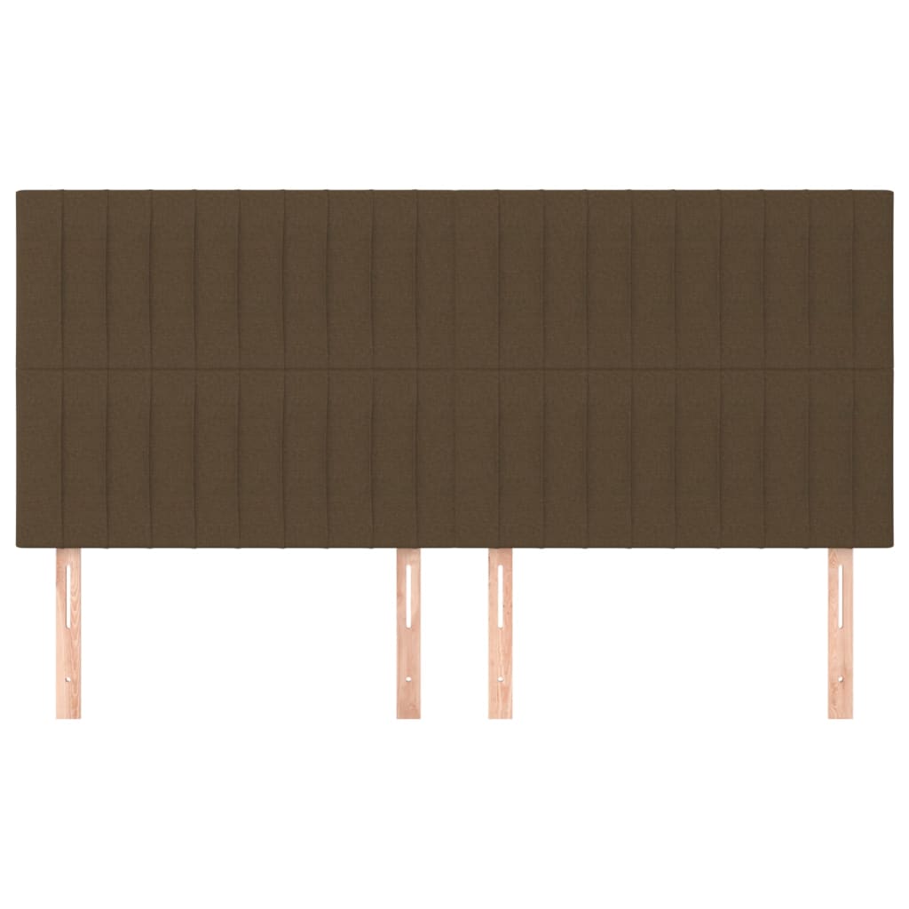 Têtes de lit 4 pcs Marron Foncé 80x5x78/88 cm Tissu