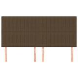 Têtes de lit 4 pcs Marron Foncé 80x5x78/88 cm Tissu