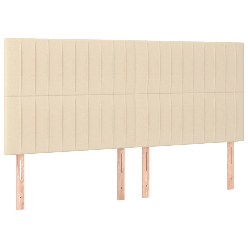 Têtes de lit 4 pcs Crème 100x5x78/88 cm Tissu