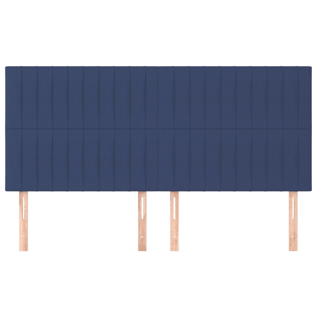 Têtes de lit 4 pcs Bleu 100x5x78/88 cm Tissu