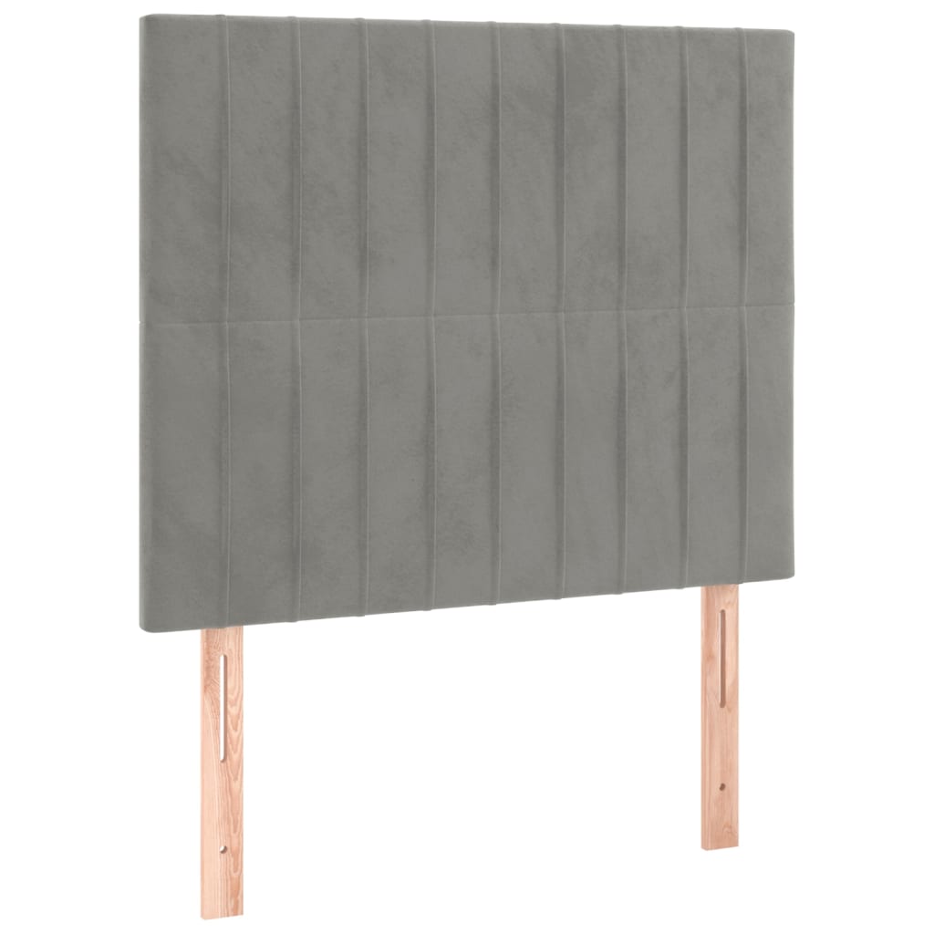 Têtes de lit 2 pcs Gris clair 80x5x78/88 cm Velours