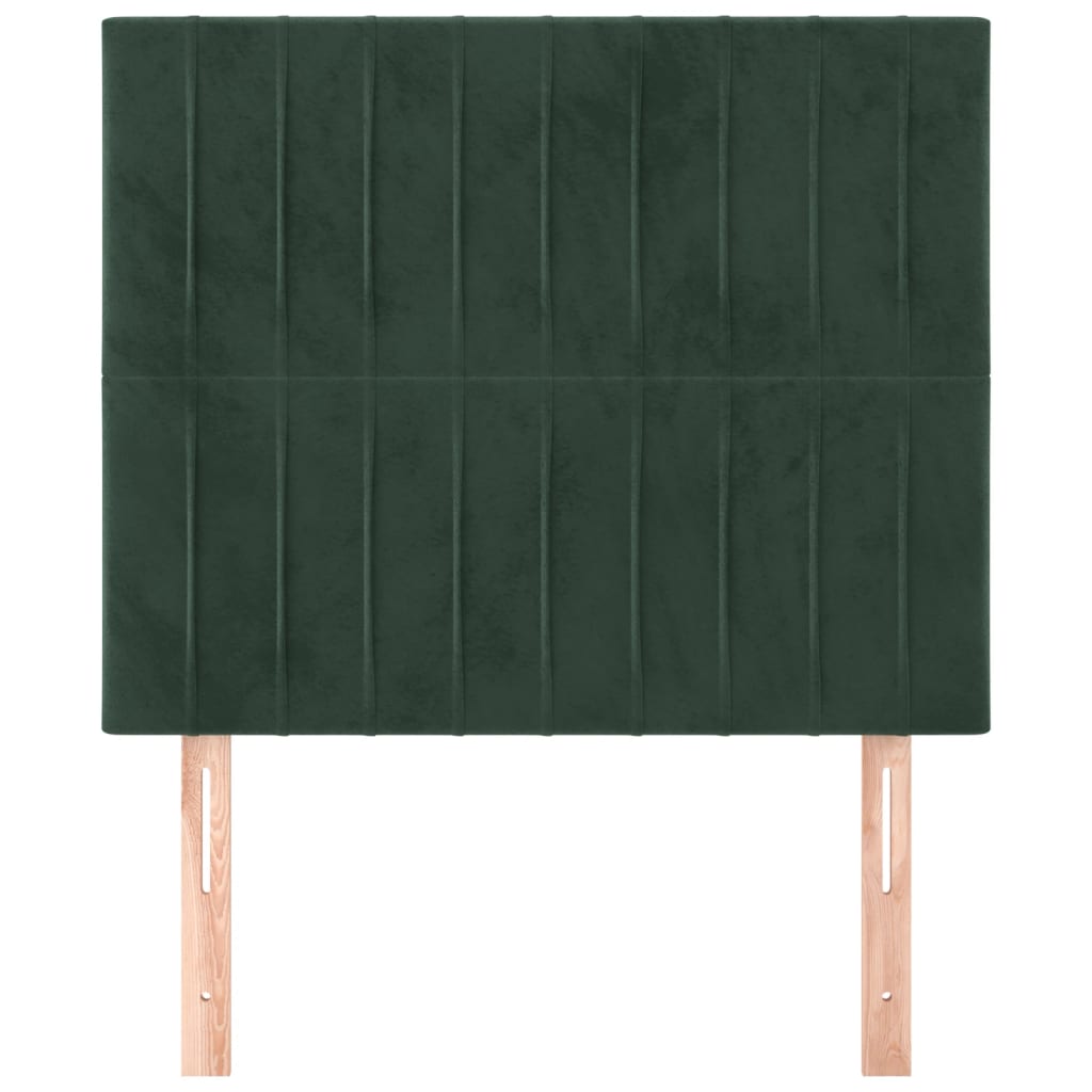 Têtes de lit 2 pcs Vert foncé 90x5x78/88 cm Velours