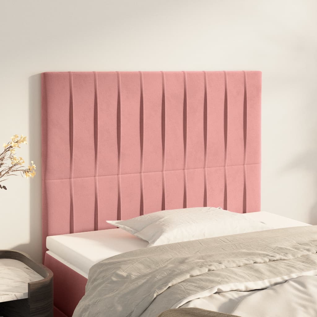 Têtes de lit 2 pcs Rose 90x5x78/88 cm Velours