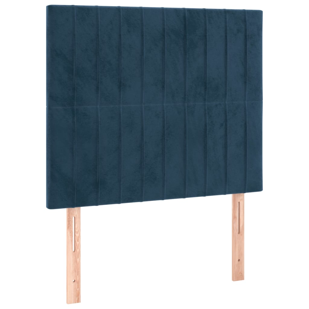 Têtes de lit 2 pcs Bleu foncé 100x5x78/88 cm Velours