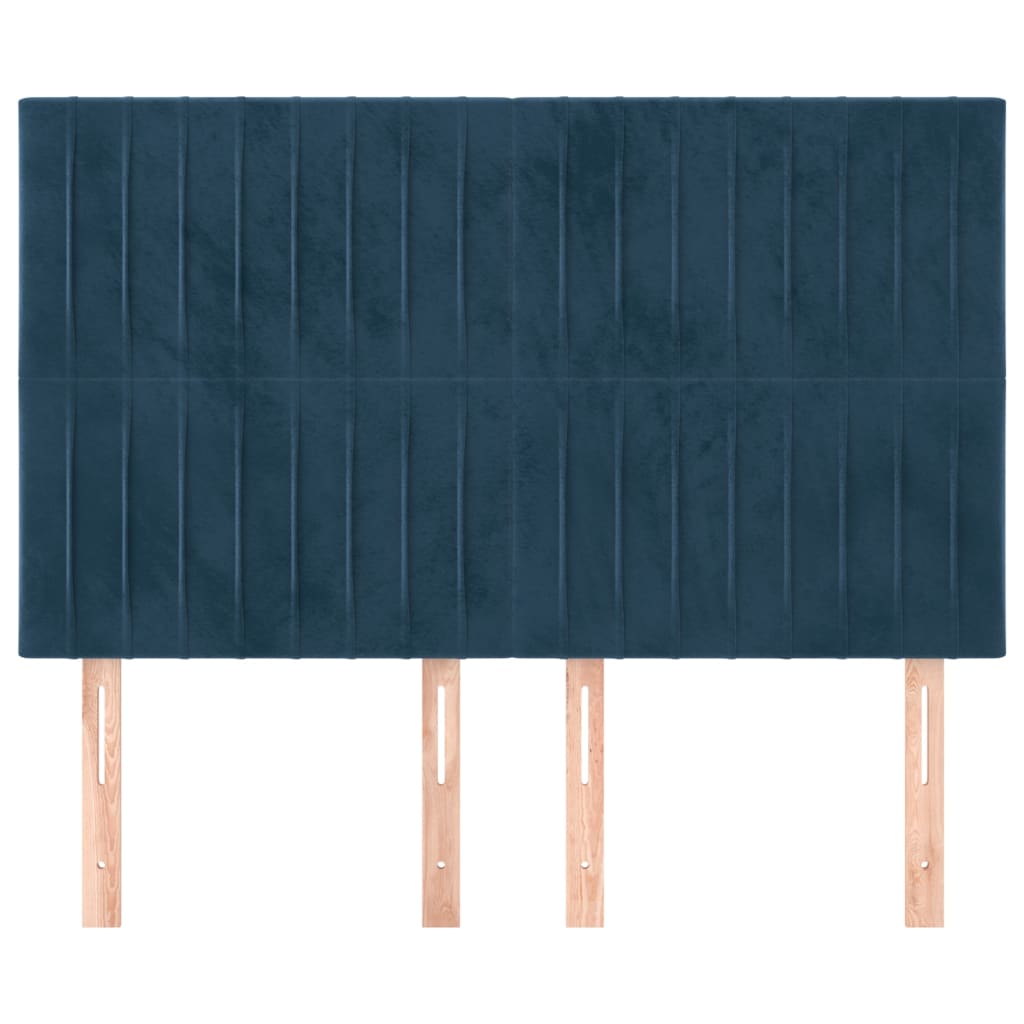 Têtes de lit 4 pcs Bleu foncé 72x5x78/88 cm Velours