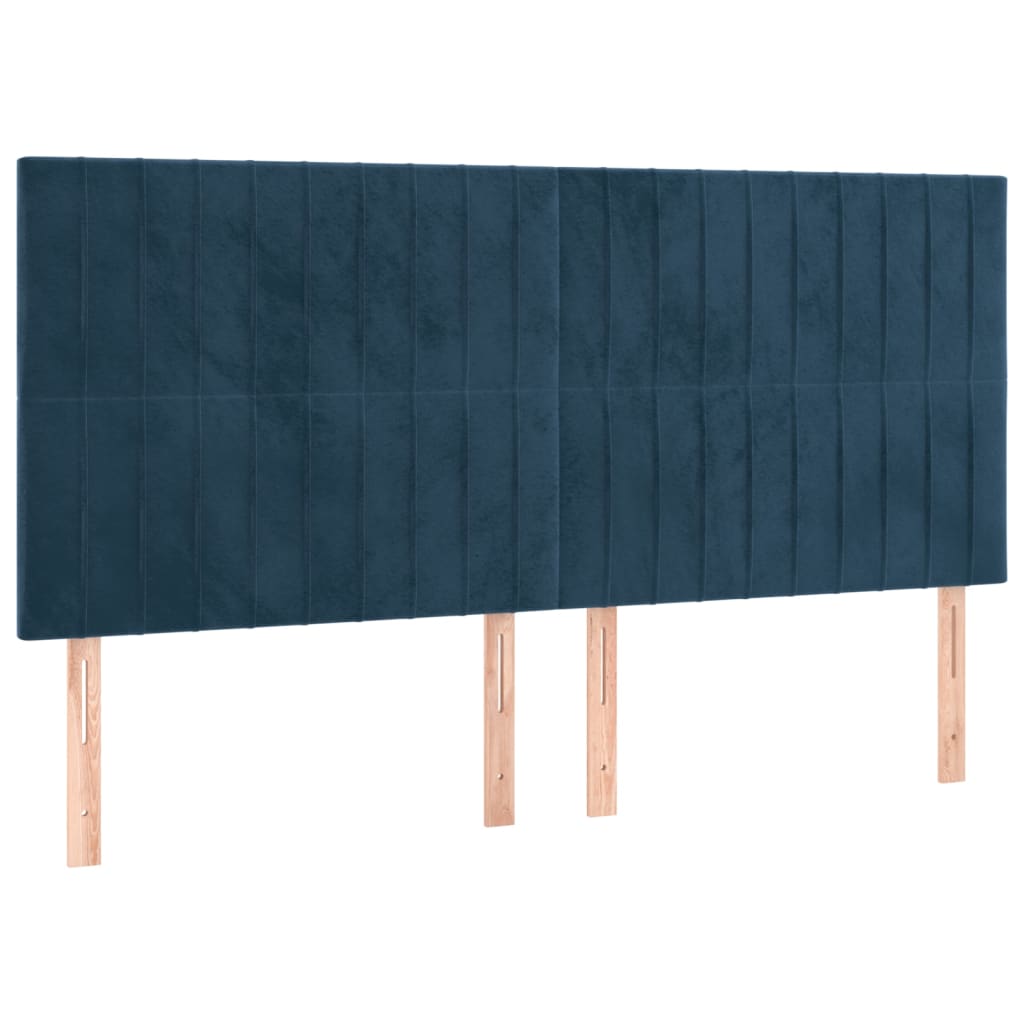 Têtes de lit 4 pcs Bleu foncé 80x5x78/88 cm Velours