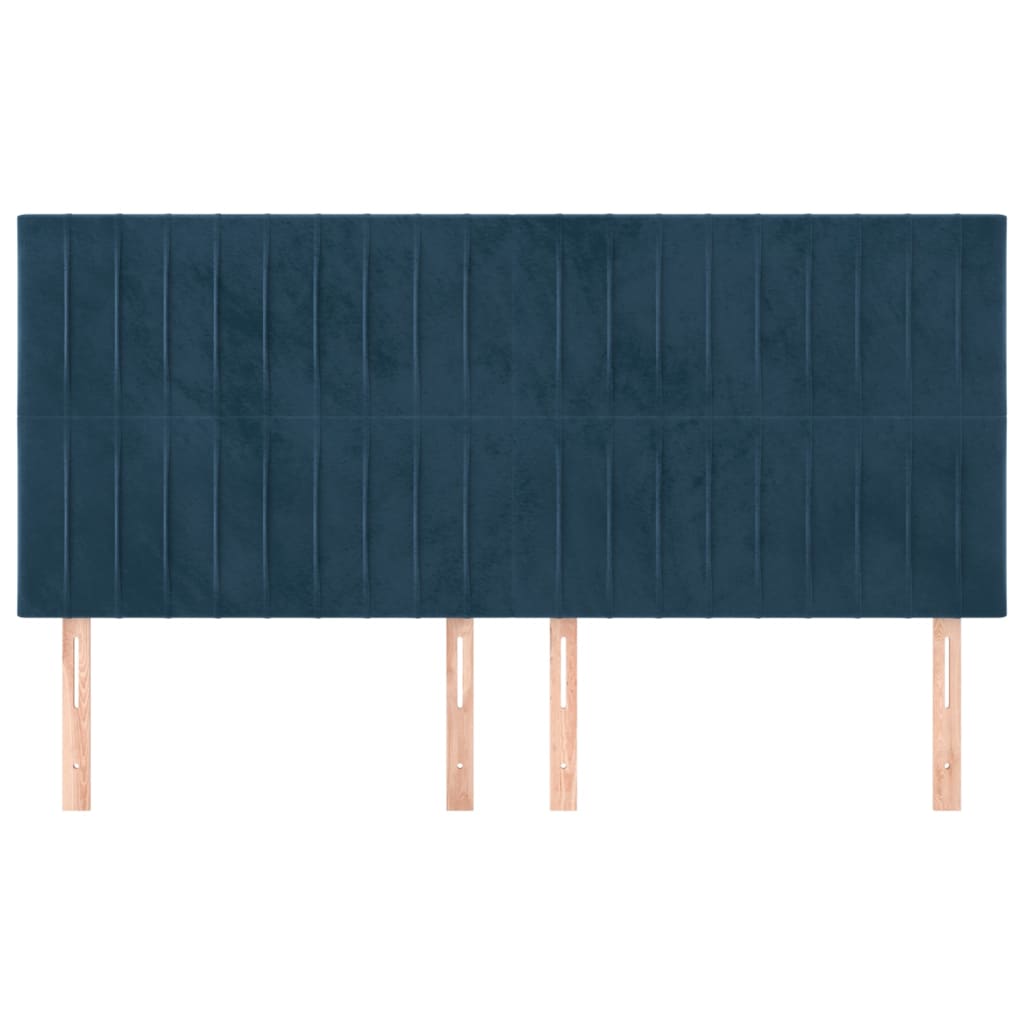 Têtes de lit 4 pcs Bleu foncé 80x5x78/88 cm Velours