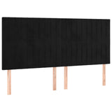 Têtes de lit 4 pcs Noir 90x5x78/88 cm Velours