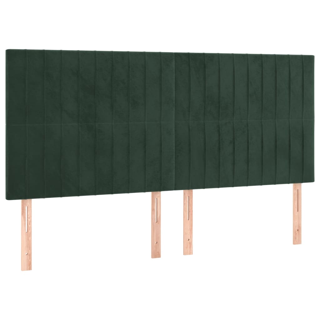 Têtes de lit 4 pcs Vert foncé 90x5x78/88 cm Velours