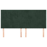 Têtes de lit 4 pcs Vert foncé 90x5x78/88 cm Velours