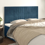 Têtes de lit 4 pcs Bleu foncé 100x5x78/88 cm Velours