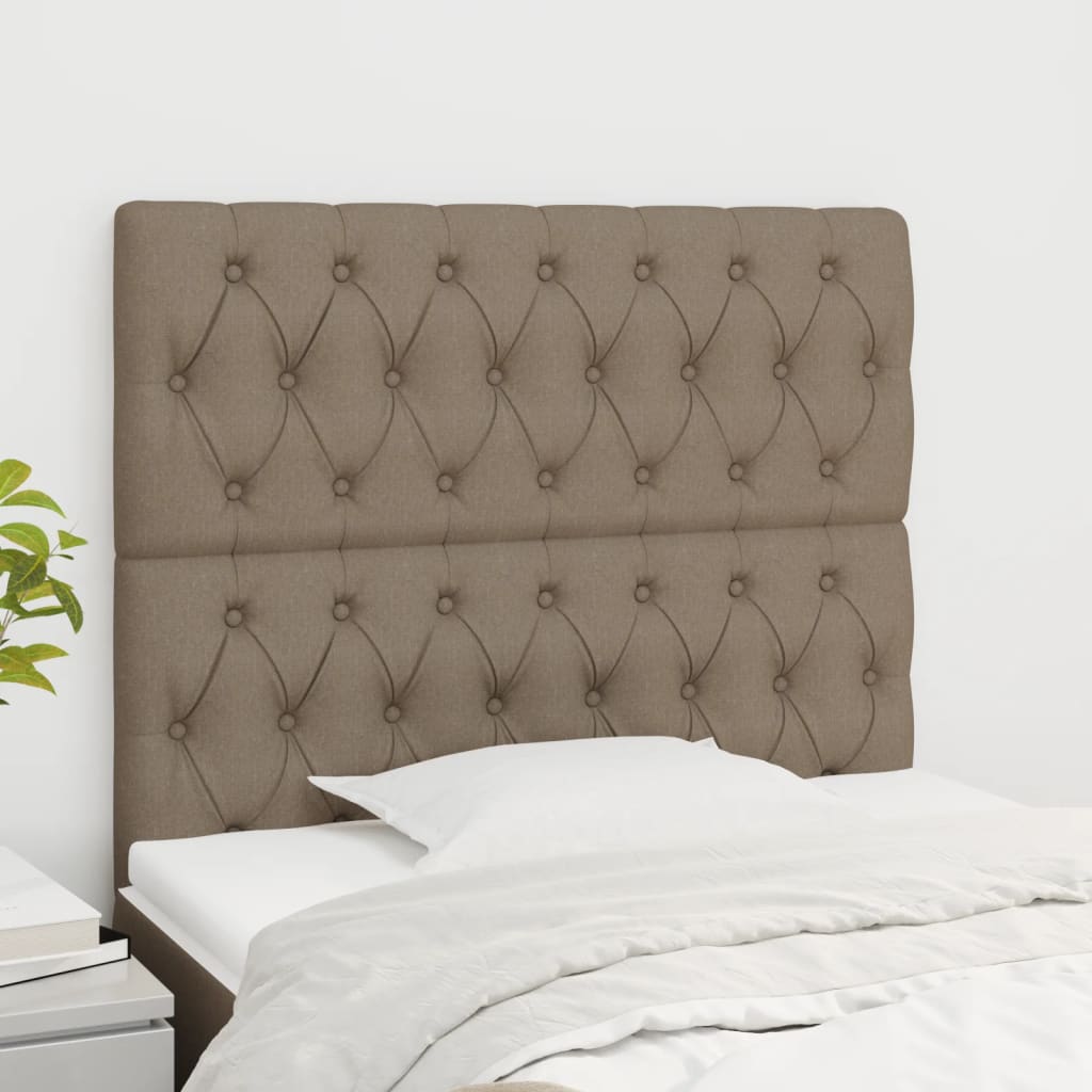 Têtes de lit 2 pcs Taupe 90x7x78/88 cm Tissu