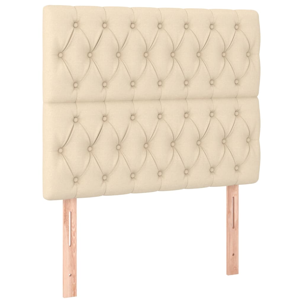 Têtes de lit 2 pcs Crème 90x7x78/88 cm Tissu