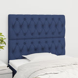 Têtes de lit 2 pcs Bleu 90x7x78/88 cm Tissu