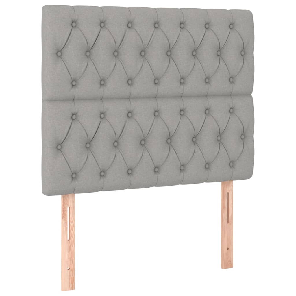 Têtes de lit 2 pcs Gris clair 100x7x78/88 cm Tissu