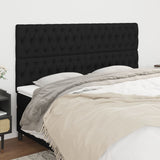 Têtes de lit 4 pcs Noir 90x7x78/88 cm Tissu