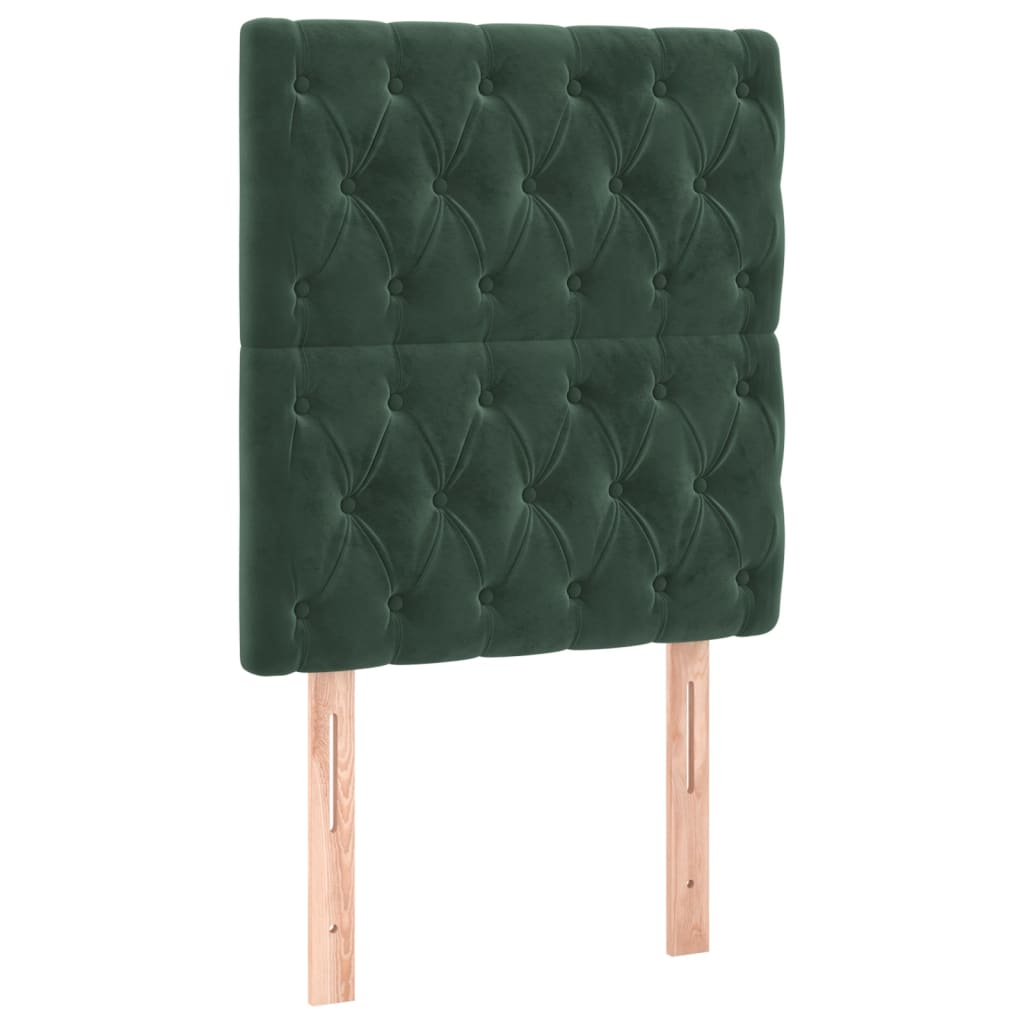 Têtes de lit 2 pcs Vert foncé 80x7x78/88 cm Velours