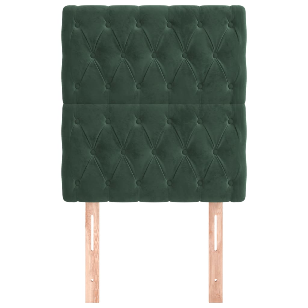 Têtes de lit 2 pcs Vert foncé 80x7x78/88 cm Velours