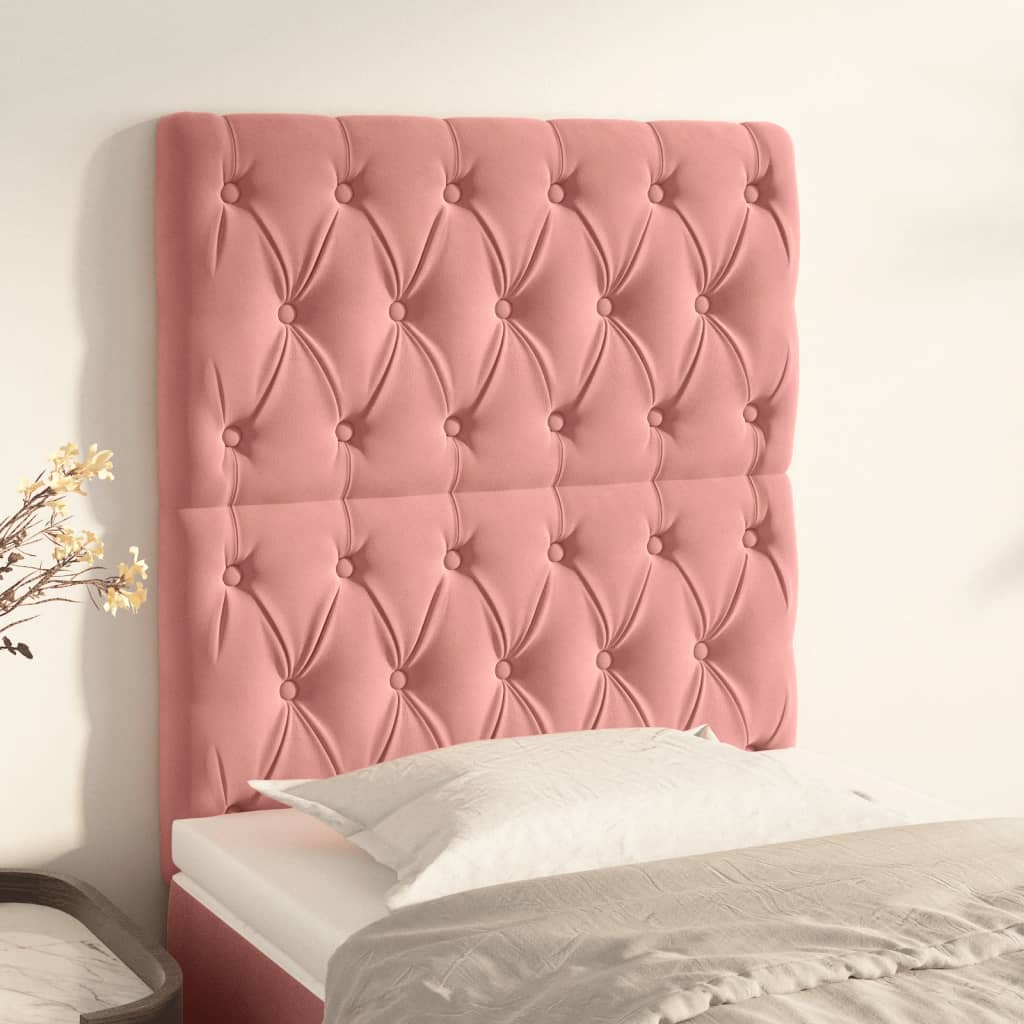 Têtes de lit 2 pcs Rose 80x7x78/88 cm Velours