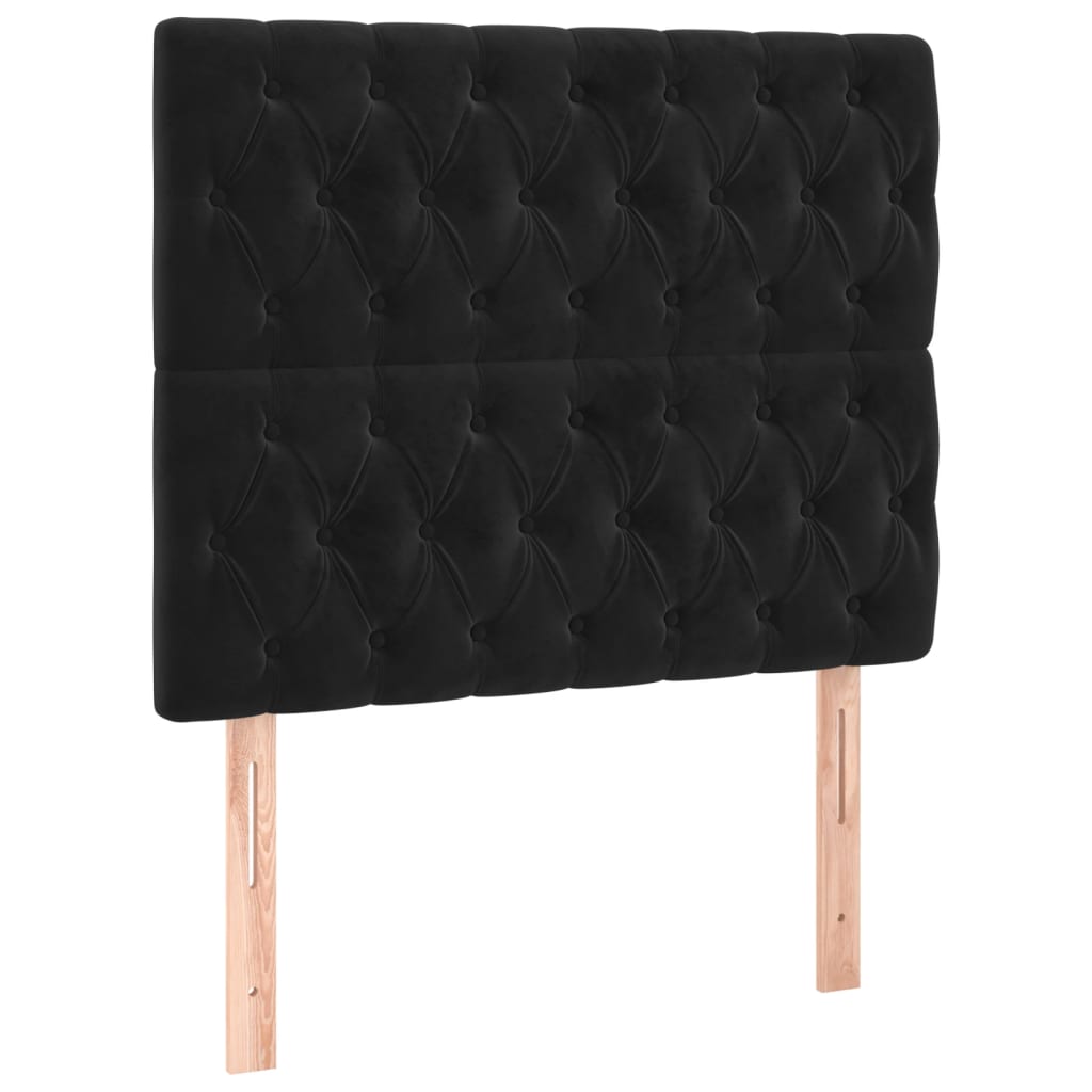 Têtes de lit 2 pcs Noir 100x7x78/88 cm Velours