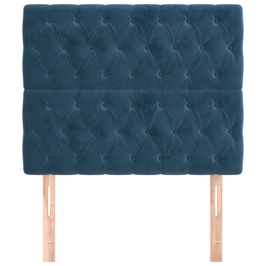 Têtes de lit 2 pcs Bleu foncé 100x7x78/88 cm Velours