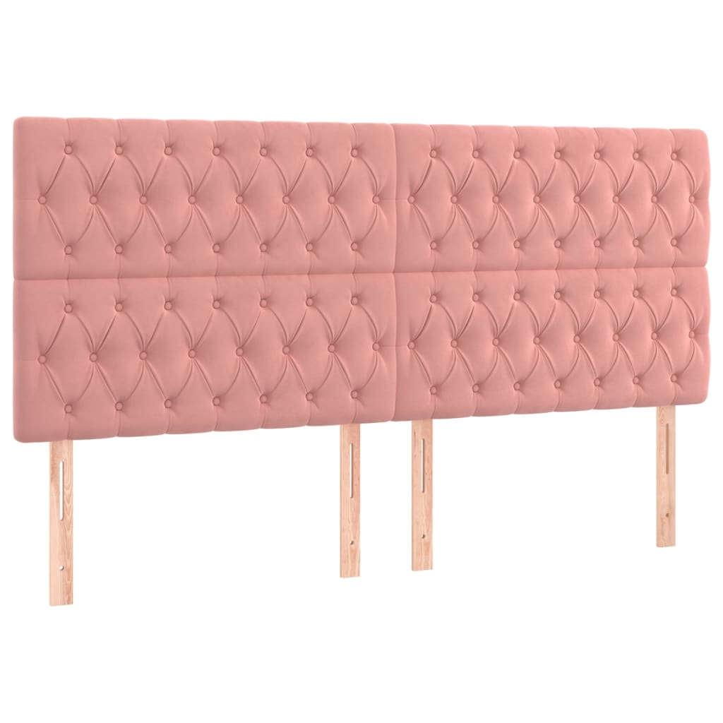 Têtes de lit 4 pcs Rose 90x7x78/88 cm Velours