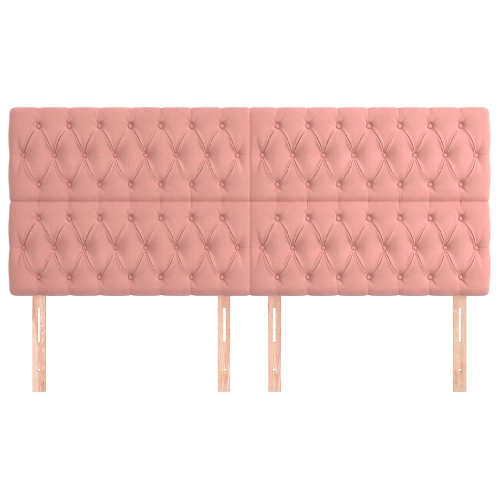 Têtes de lit 4 pcs Rose 90x7x78/88 cm Velours