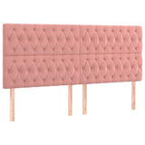 Têtes de lit 4 pcs Rose 100x7x78/88 cm Velours