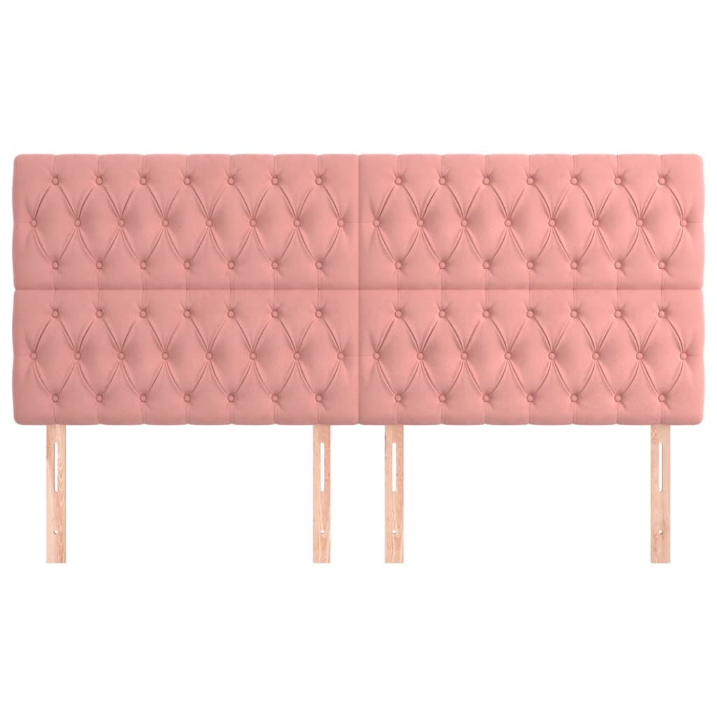 Têtes de lit 4 pcs Rose 100x7x78/88 cm Velours