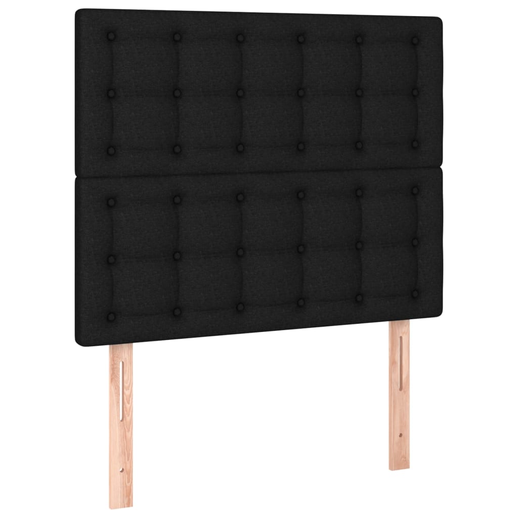 Têtes de lit 2 pcs Noir 80x5x78/88 cm Tissu