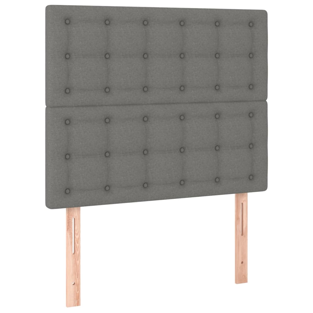 Têtes de lit 2 pcs Gris foncé 90x5x78/88 cm Tissu